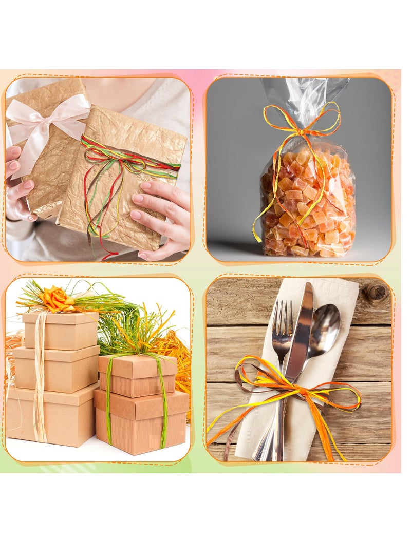 Excefore Fall Thanksgiving Raffia Ribbon, 6 Rolls Raffia Paper Ribbon Raffia Paper Twine Wrapping Ribbon for Gift Packing and Wrapping, DIY Craft, Holiday Decoration, 656 Feet Each Roll - Image 5