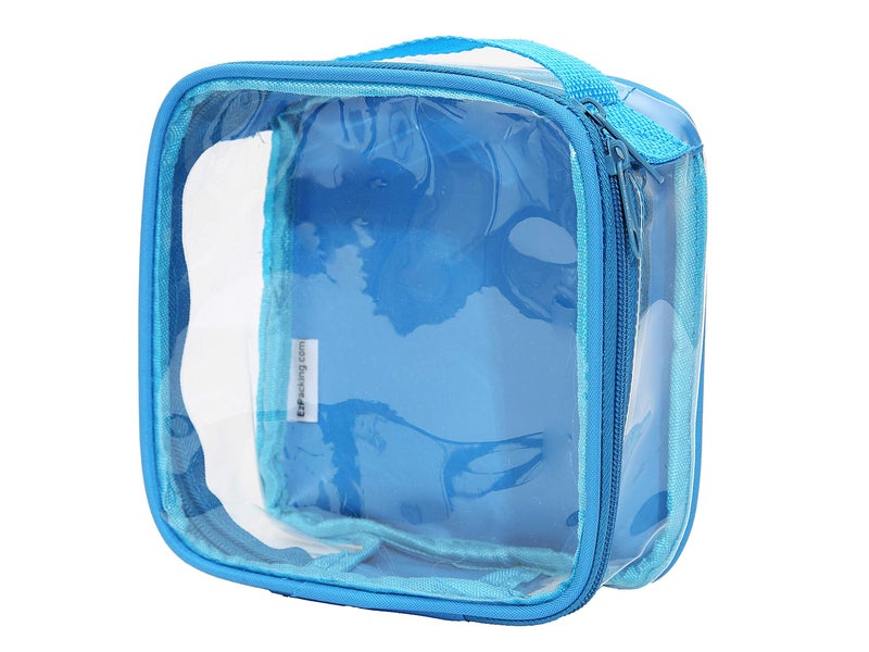EzPacking Clear TSA Approved 3-1-1 Travel Toiletry Bag for Carry On/Quart Size Transparent Liquids Pouch for Airport Security/Reusable See Through Vinyl & PVC Plastic Organizer Men Women (Turquoise) - Image 1