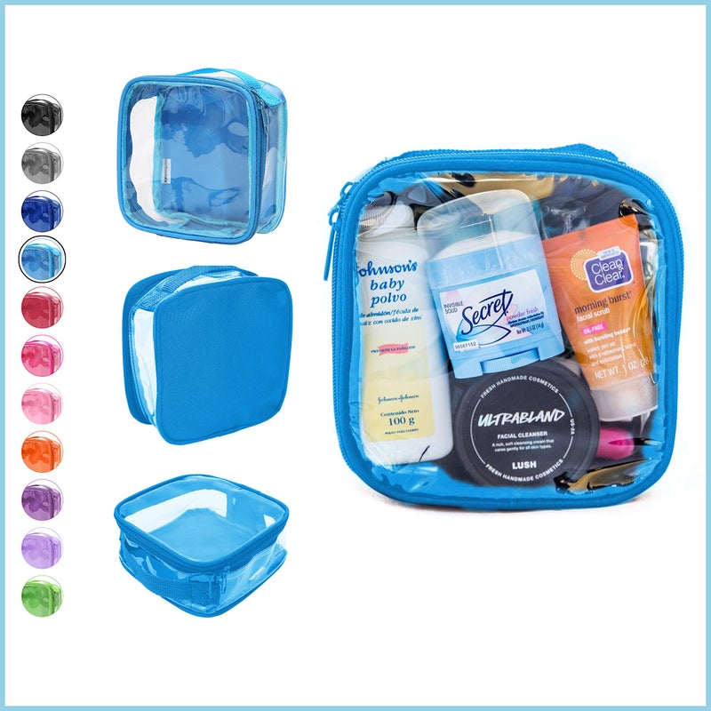 EzPacking Clear TSA Approved 3-1-1 Travel Toiletry Bag for Carry On/Quart Size Transparent Liquids Pouch for Airport Security/Reusable See Through Vinyl & PVC Plastic Organizer Men Women (Turquoise) - Image 2