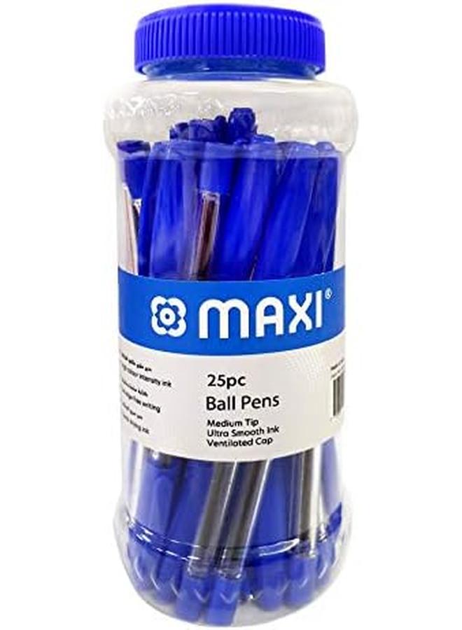 Maxi Ball Pen Medum Tip Jar Of 25Pc Blue - Image 3