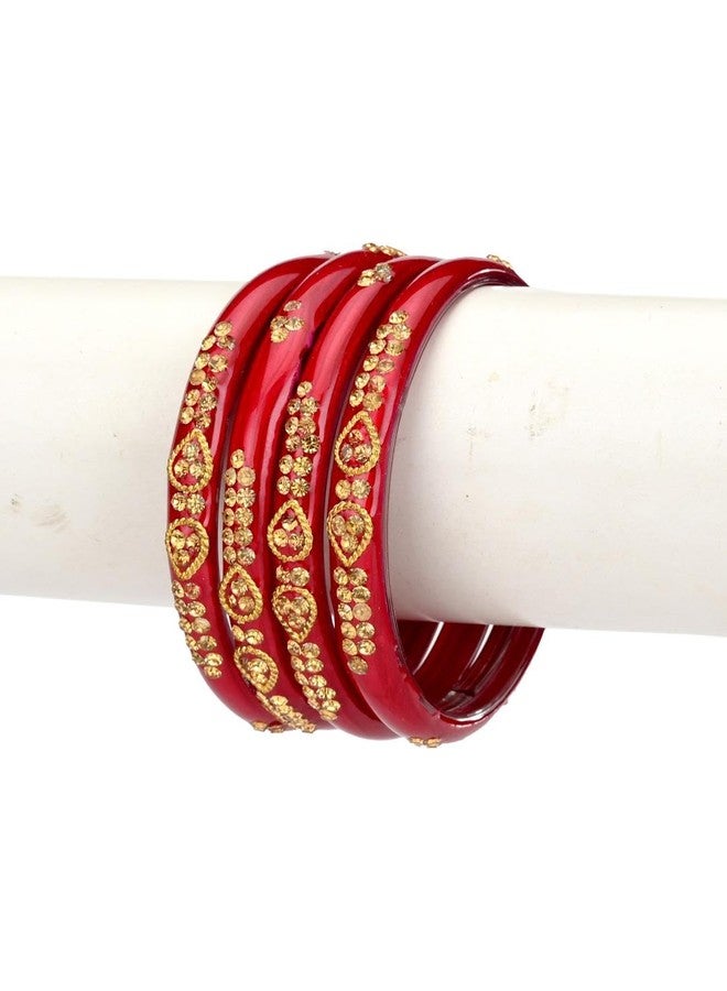 AFAST Traditional Glass Bangles Set for Women | Elegant Bridal & Wedding Chudi | Stylish Party, Festival & Jewelry | Combo of 2 | Green, Red - Image 4
