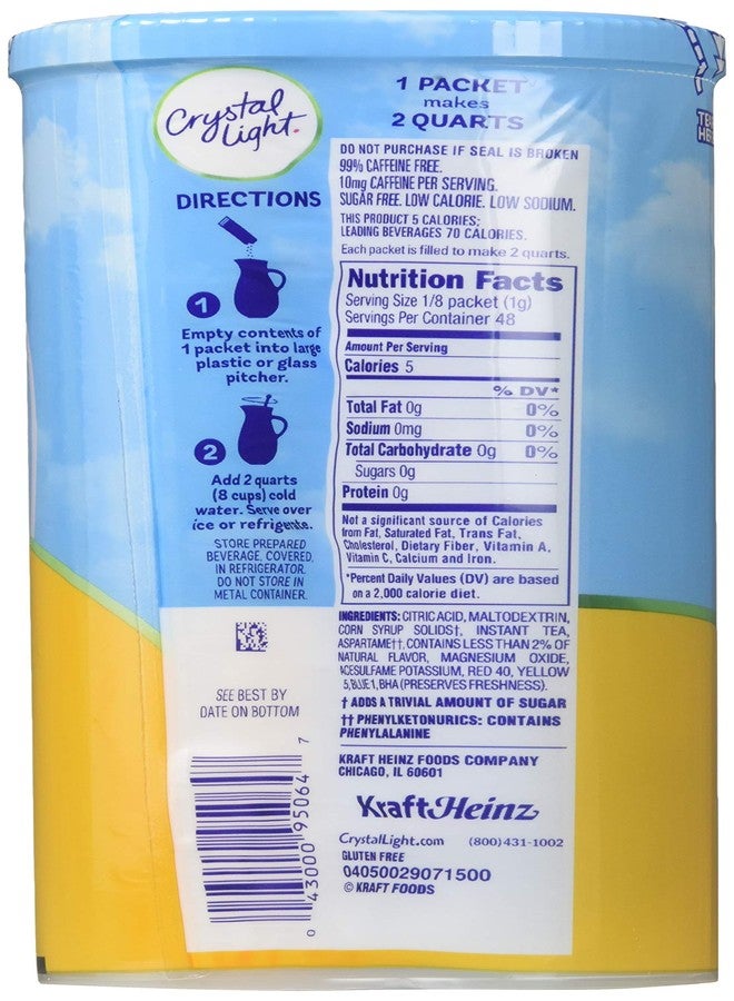 Crystal Light Lemon Iced Tea Drink Mix, 12-Quart Canister (Pack of 3) - Image 2