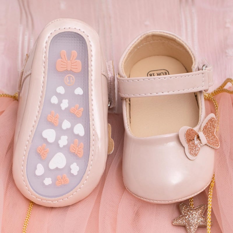 Meckior Infant Baby Girls Soft Sole Bowknot Princess Wedding Dress Mary Jane Flats Prewalker Newborn Light Baby Sneaker Shoes - Image 4