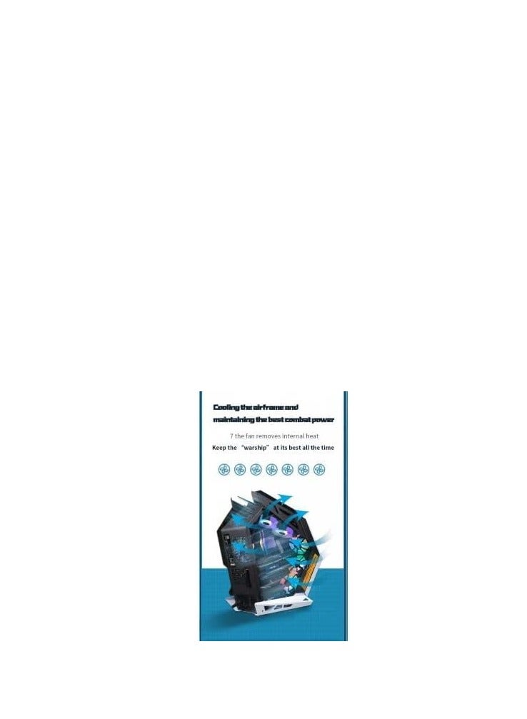 WJCOOLMAN حالة الألعاب Soul Battleship Signature DN 7 Fans ARGB - أسود - Image 2