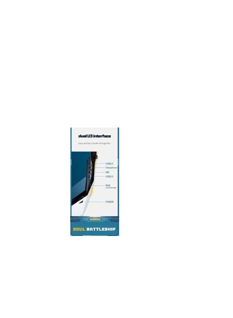 WJCOOLMAN حالة الألعاب Soul Battleship Signature DN 7 Fans ARGB - أسود - Image 5