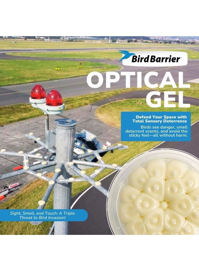 Bird Barrier Optical Gel (24 Pack) Multi-Sensory Bird Repellent. Seen as Dishes of Fire that scares birds away. Humane Alternative to Bird Spikes. Effective as a Woodpecker, Pigeon and Bird Deterrent - Image 3