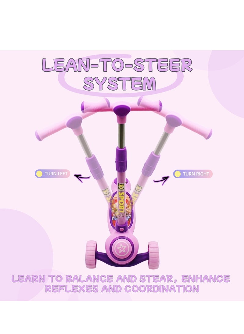 إيزي فيتشور سكوتر ركل للأطفال من إيزي فيوتشر: تصميم قابل للطي، مقبض قابل لضبط الارتفاع، عجلات LED، فرامل خلفية وموسيقى للأعمار من 3 إلى 8 سنوات - Image 5