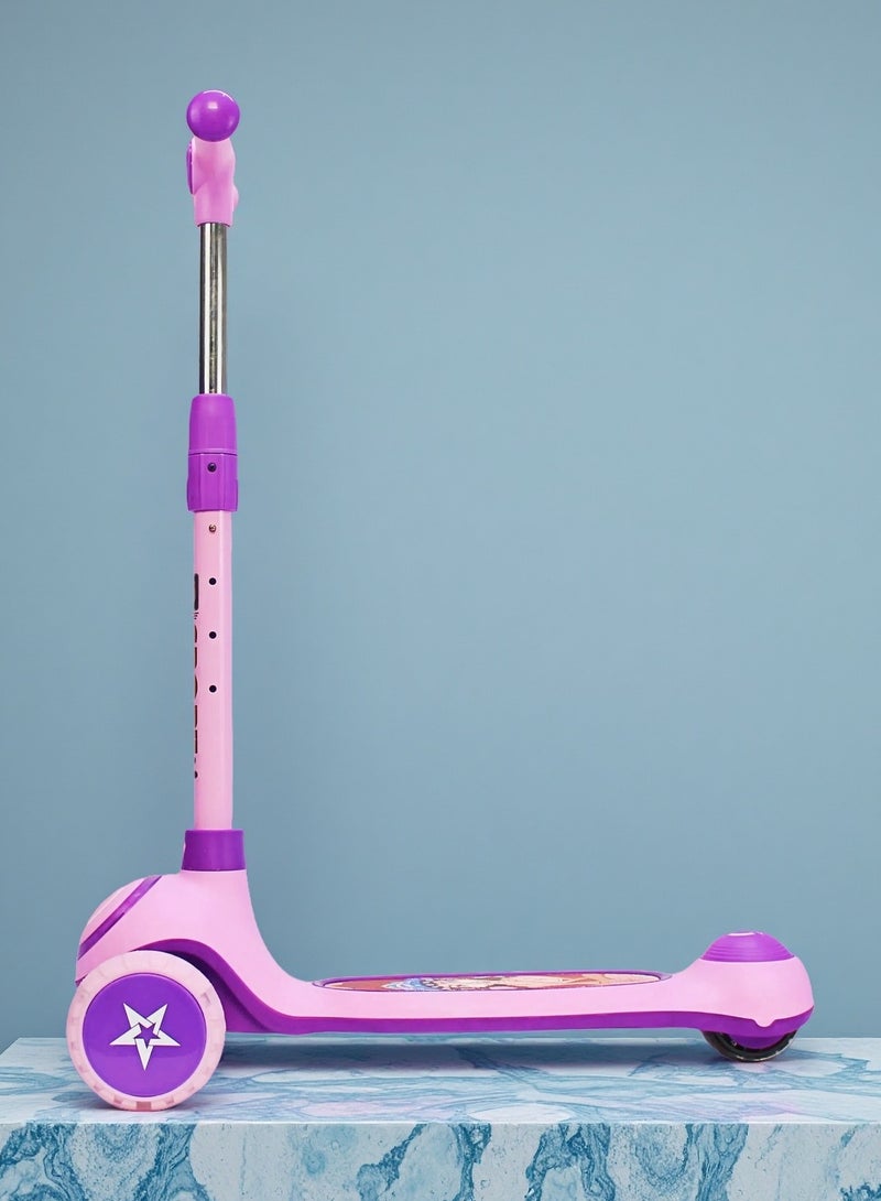 إيزي فيتشور سكوتر ركل للأطفال من إيزي فيوتشر: تصميم قابل للطي، مقبض قابل لضبط الارتفاع، عجلات LED، فرامل خلفية وموسيقى للأعمار من 3 إلى 8 سنوات - Image 1