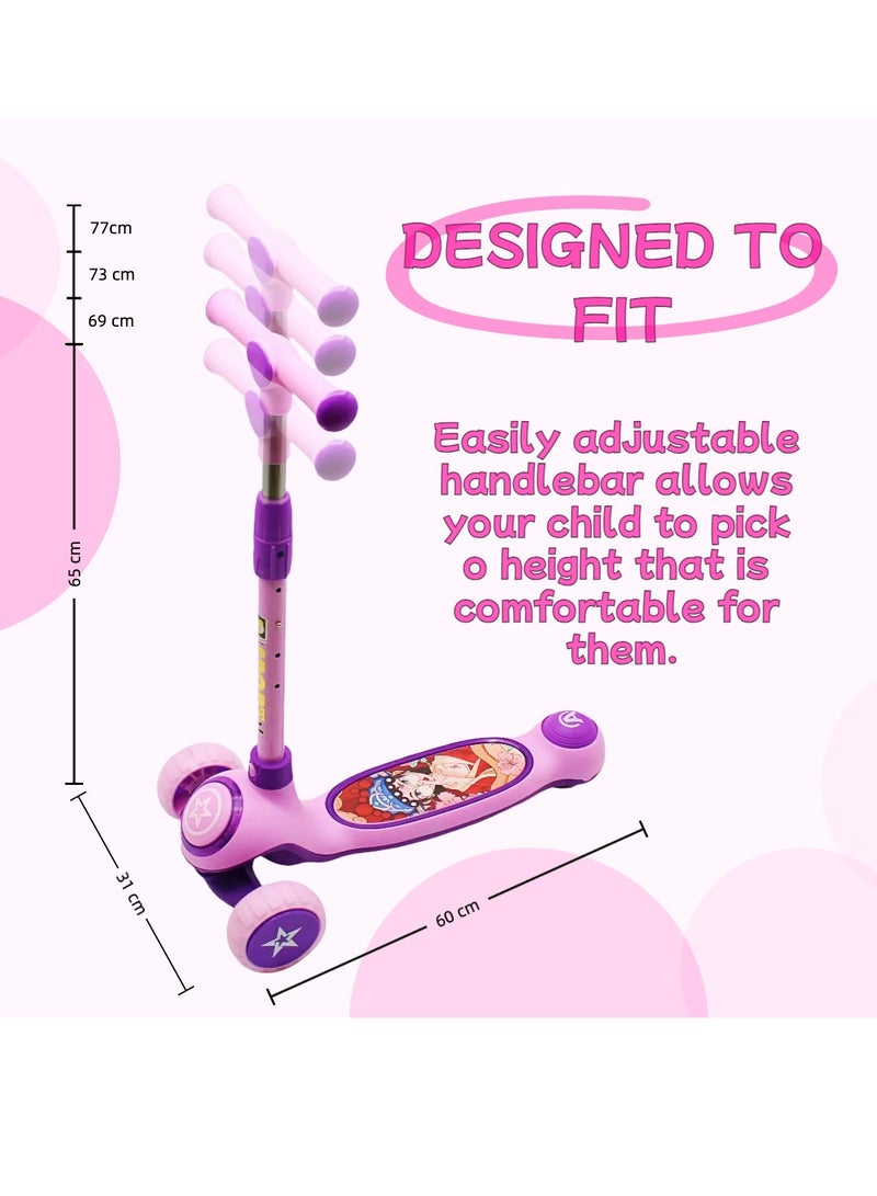 إيزي فيتشور سكوتر ركل للأطفال من إيزي فيوتشر: تصميم قابل للطي، مقبض قابل لضبط الارتفاع، عجلات LED، فرامل خلفية وموسيقى للأعمار من 3 إلى 8 سنوات - Image 4