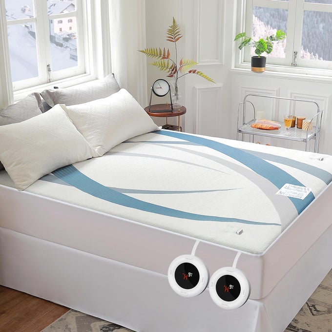 HEATED MATTRESS PAD KING SIZE DUAL CONTROL ELECTRIC MATTRESS PAD FIT UP TO 15 WITH 6 HEAT SETTING 10 HOUR AUTO OFF ETL CERTIFIED MACHINE WASHABLEBLUE