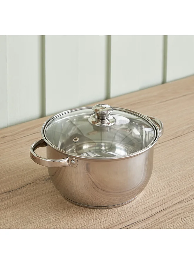 Home Box Stilo Stainless Steel Casserole with Lid 22 x 12.5 x 22 cm
