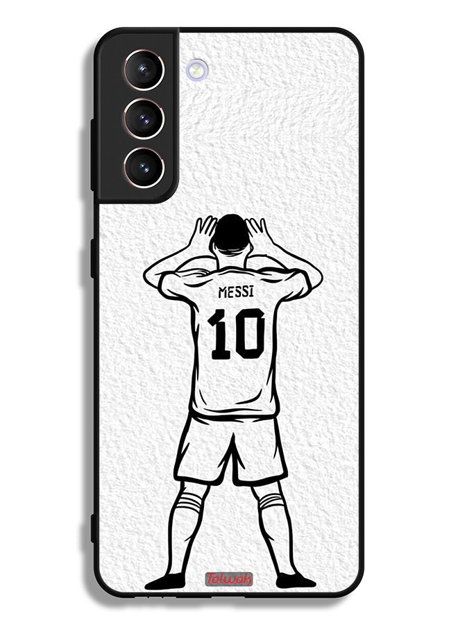 Tolwak Samsung Galaxy S21 Plus 5G Protective Case Cover Messi Sketch - Image 3