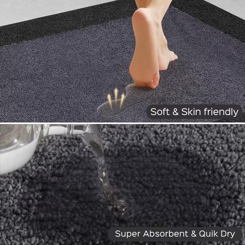 DOMUSTEX Machine Washable Kitchen Rug 24" x 70", Non Slip Kitchen Mat for Floor, Absorbent Entrance Runner Rug for Bedroom, Hallway, Bathroom, Door (Roll Packing) - Image 2