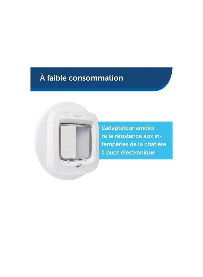 بيت سيف محول تركيب PetSafe، محول تركيب لتركيب باب القطط المزود بشريحة دقيقة من PetSafe وباب القطط اليدوي، للزجاج والجدران والأبواب المعدنية، أبيض - Image 4