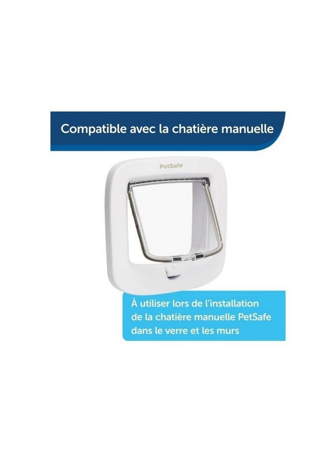 بيت سيف محول تركيب PetSafe، محول تركيب لتركيب باب القطط المزود بشريحة دقيقة من PetSafe وباب القطط اليدوي، للزجاج والجدران والأبواب المعدنية، أبيض - Image 5