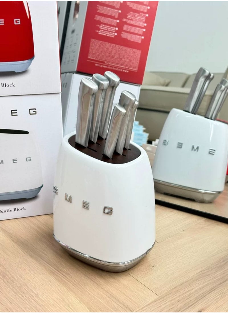 smeg - SMEG full set of knives set of seven pieces kitchen home European stainless steel knives White - Image 1