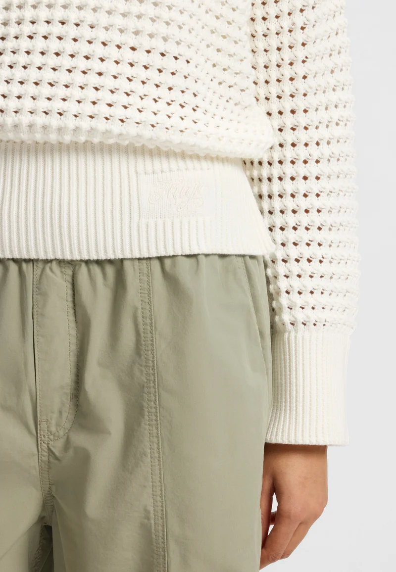 HUGO Cotton sweater with mesh knit