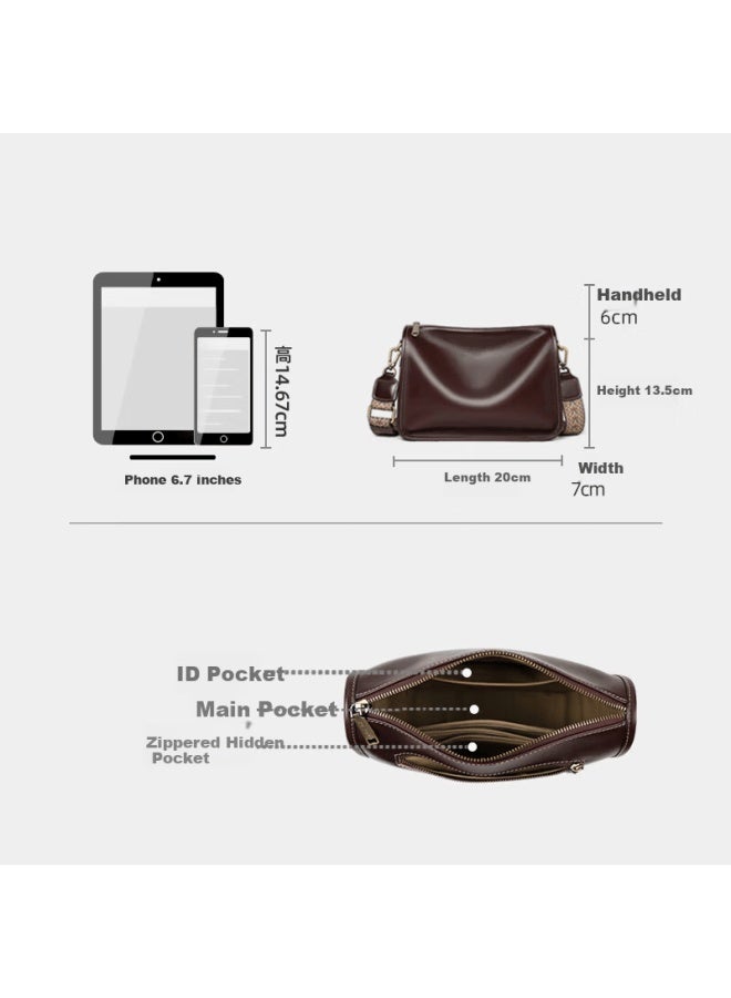 Yuyula Women's Leather Crossbody Bag Luxury Large Capacity Shoulder Bag Birthday Gift For Girlfriend Wife - Image 4