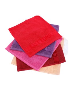 COTTONIL Pack Of 6 Cotton Hand Towels Size 30x30 Cm  - Image 2