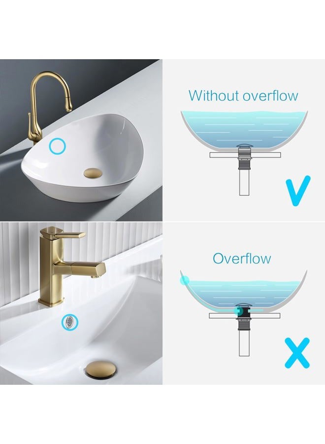 KAIYING Pop Up Drain, Bathroom Sink Drain Stopper, Vessel Sink Drain Assembly with Detachable Basket Stopper, Anti-Explosion and Anti-Clogging Drain Strainer (NO Overflow, Brushed Brass) - Image 5