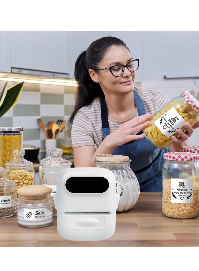 Marklife Label Maker, Bluetooth Label Maker, Sticker Label Maker, Mini Label Printer, Thermal Printer for Tag, Kitchen, Clothes, Food, Barcode, Price, White (With 1 Roll Label) - Image 3