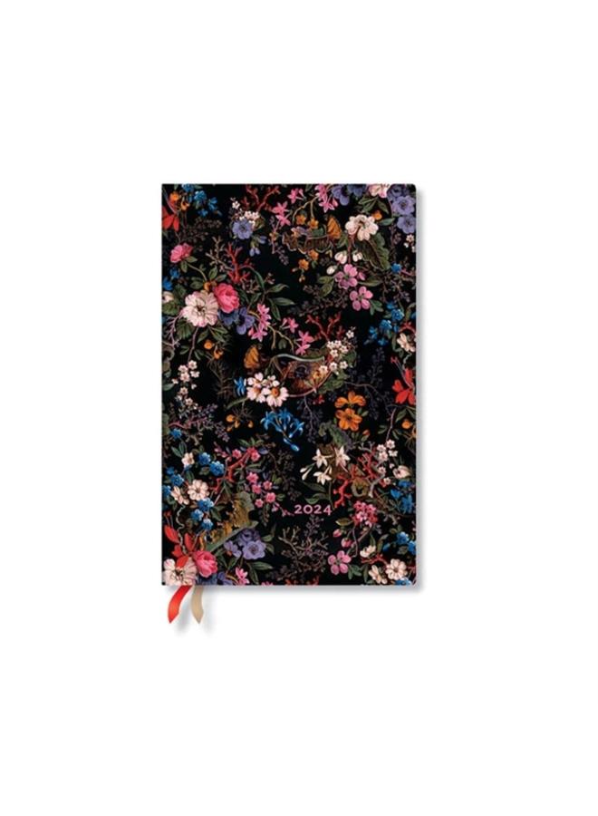 Floralia (William Kilburn) Maxi Vertical 12-month Dayplanner 2024 (Elastic Band Closure)