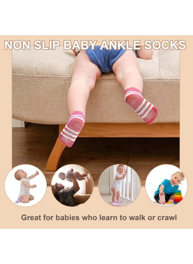 6 Pairs Non-Slip Grip Ankle Socks for Boys and Girls - Breathable, Anti-Skid, Perfect for Back to School - Image 5