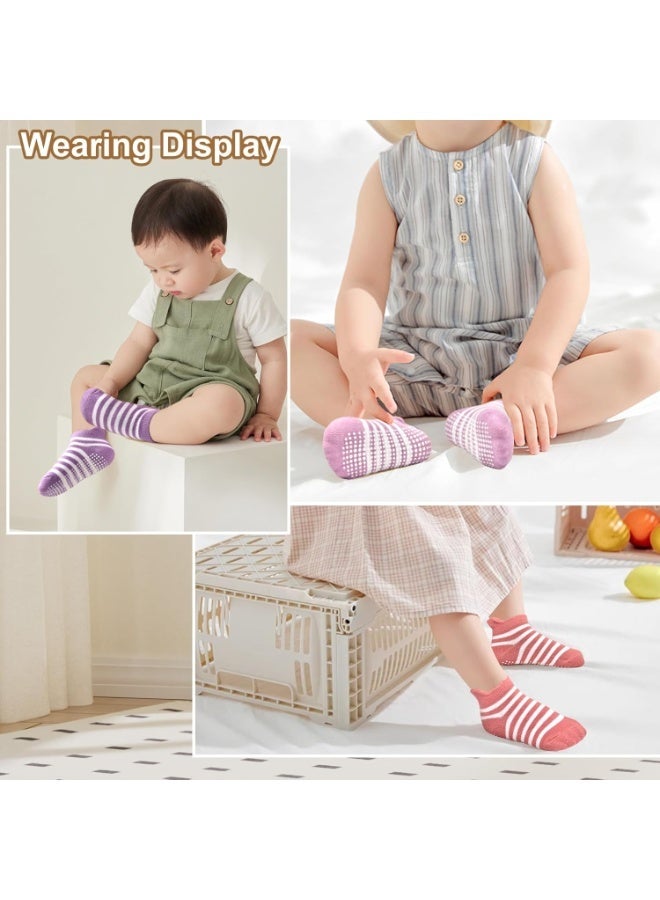 6 Pairs Non-Slip Grip Ankle Socks for Boys and Girls - Breathable, Anti-Skid, Perfect for Back to School - Image 2