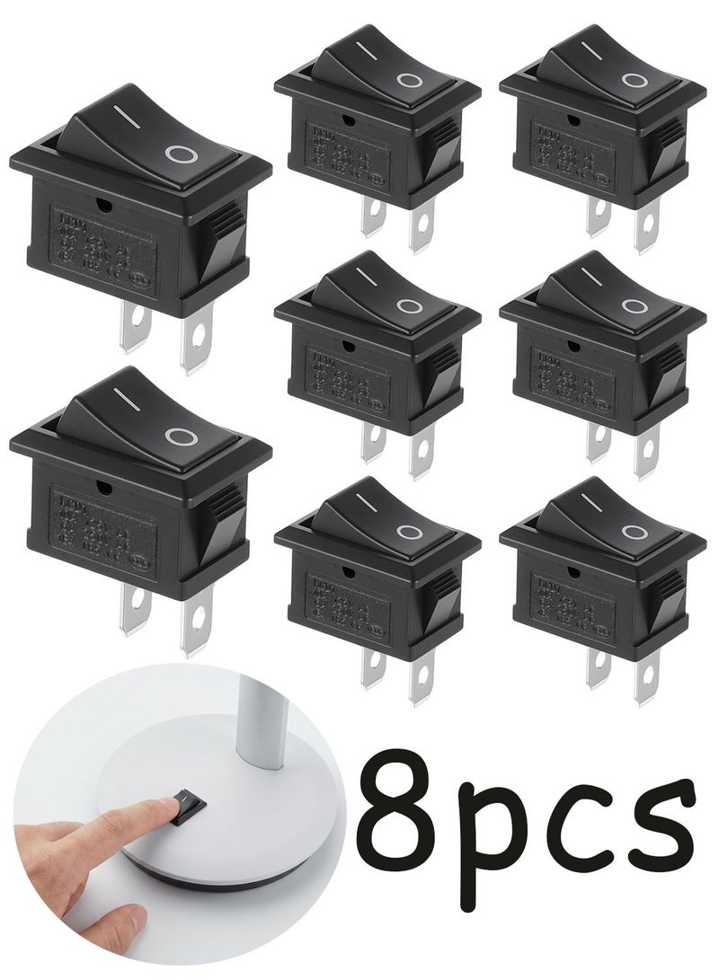 12V 2-Pin Rocker Switch 8Pcs, SPST 2 Position On Off Boat Switch KCD1-1-10, AC 6A/250V 10A/125V for Auto Boat Home Appliances - Image 1