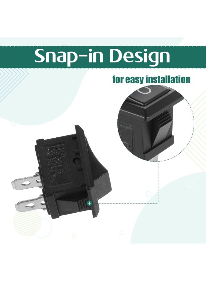 12V 2-Pin Rocker Switch 8Pcs, SPST 2 Position On Off Boat Switch KCD1-1-10, AC 6A/250V 10A/125V for Auto Boat Home Appliances - Image 5
