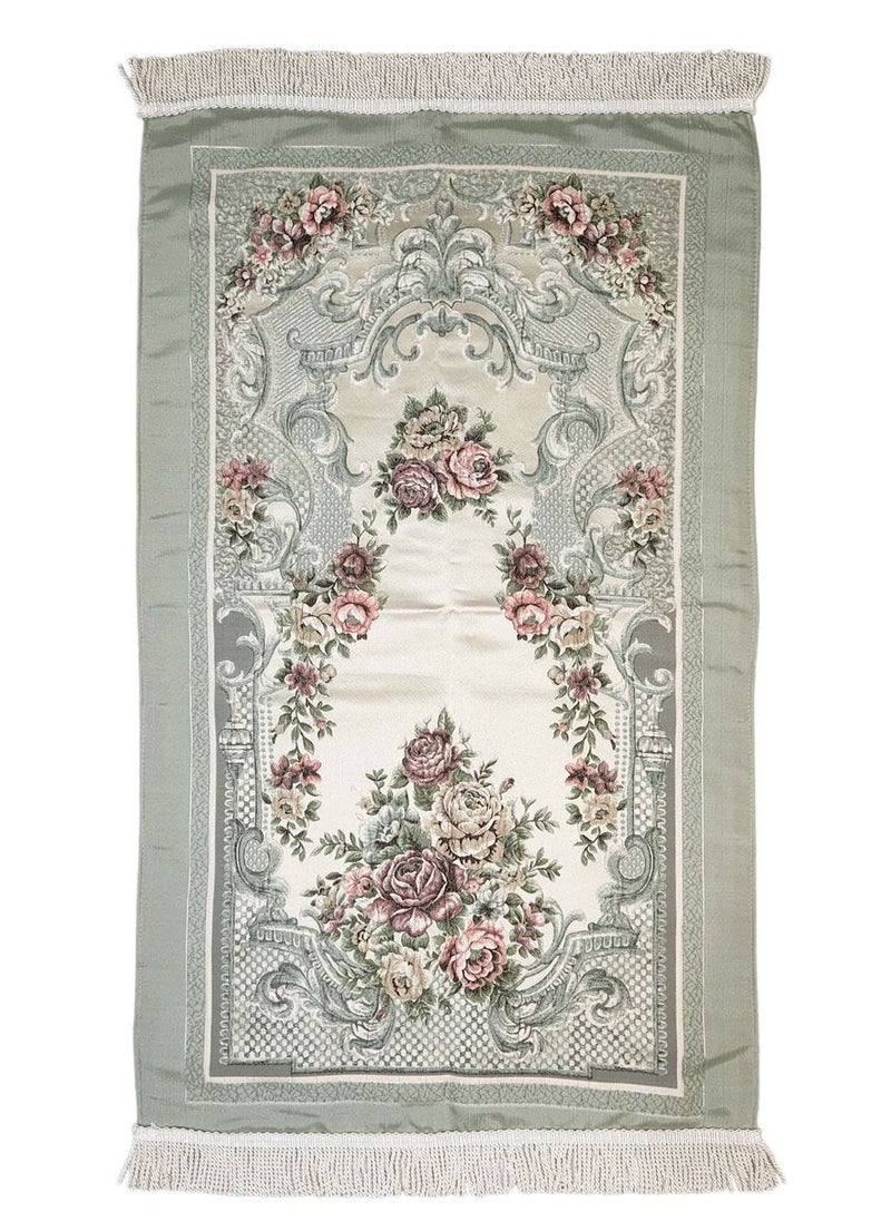 Museum Museum Prayer Mat With Gift Box.Floral Design prayer Rug - SANA (GREEN)  - Image 1