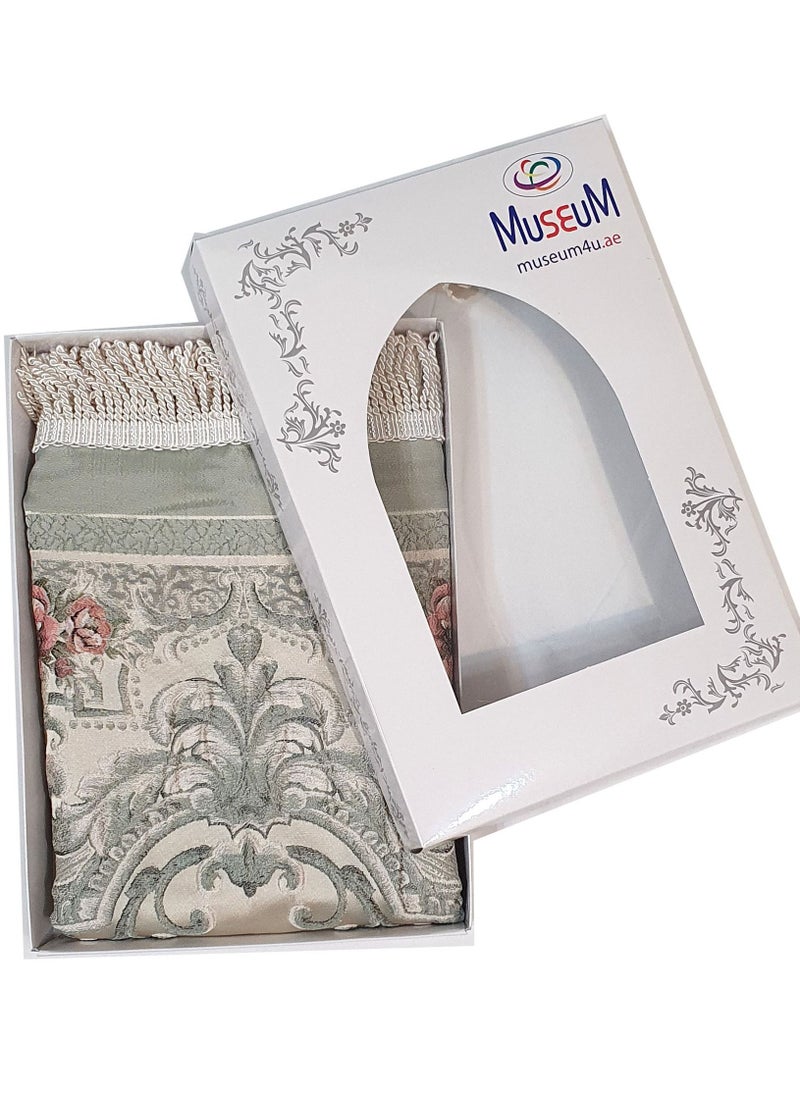 Museum Museum Prayer Mat With Gift Box.Floral Design prayer Rug - SANA (GREEN)  - Image 3