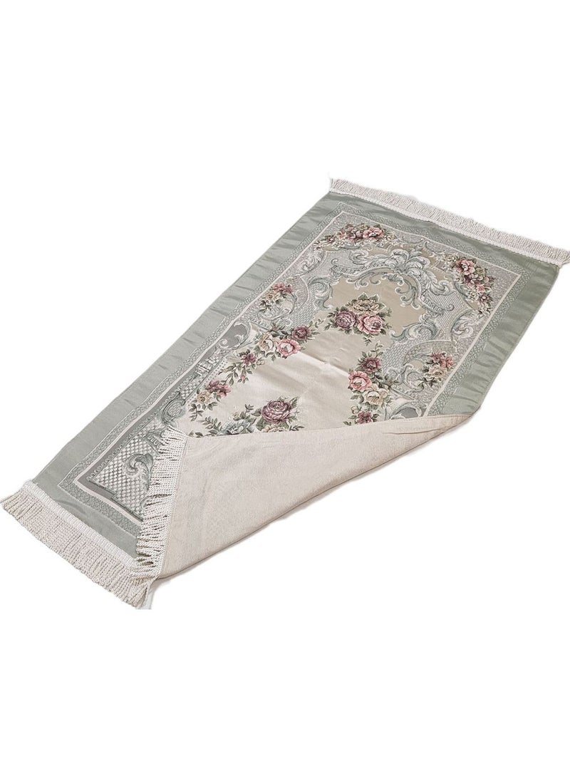 Museum Museum Prayer Mat With Gift Box.Floral Design prayer Rug - SANA (GREEN)  - Image 2