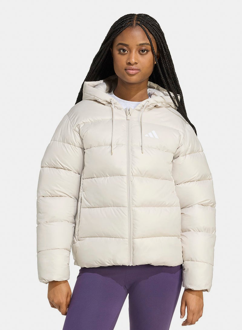 Adidas Essentials Climawarm Synthetic Down Puffer Hooded Jackets - Image 1