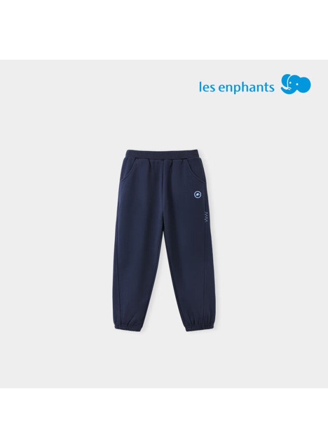 Les enphants Li Ying Fang Boys' Casual Pants Children's Autumn Winter Fleece-lined Trousers Light Night Navy 110 CM - Image 5