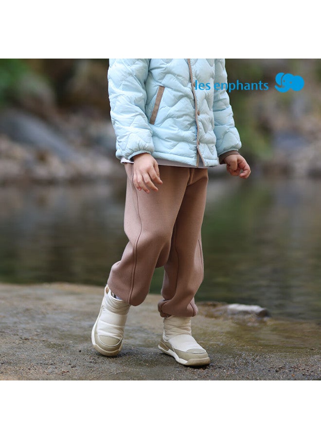 Les enphants Li Ying Fang Boys' Casual Pants Children's Autumn Winter Fleece-lined Trousers Light Night Navy 110 CM - Image 3