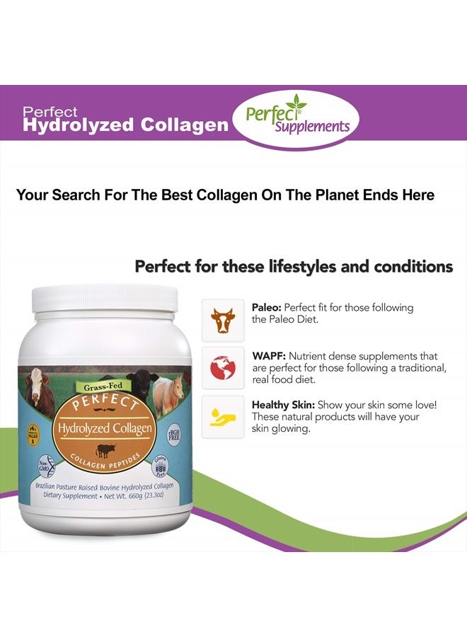 Perfect Supplements – Perfect Hydrolyzed Collagen Powder – 660g – All Natural Collagen - Brazilian Pasture Raised - Promotes Healthy Skin – 2 Pack - Image 3