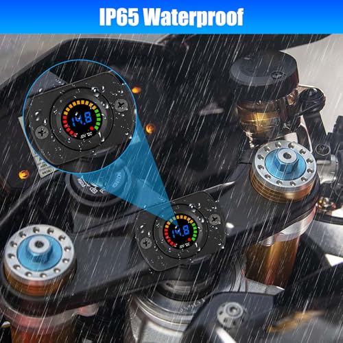 Linkstyle 12V Battery Meter, Waterproof 12V Voltmeter Gauge, Digital Display Voltage Gauge Meter for Marine Car Motorcycle - Image 4