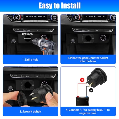 Linkstyle 12V Battery Meter, Waterproof 12V Voltmeter Gauge, Digital Display Voltage Gauge Meter for Marine Car Motorcycle - Image 5