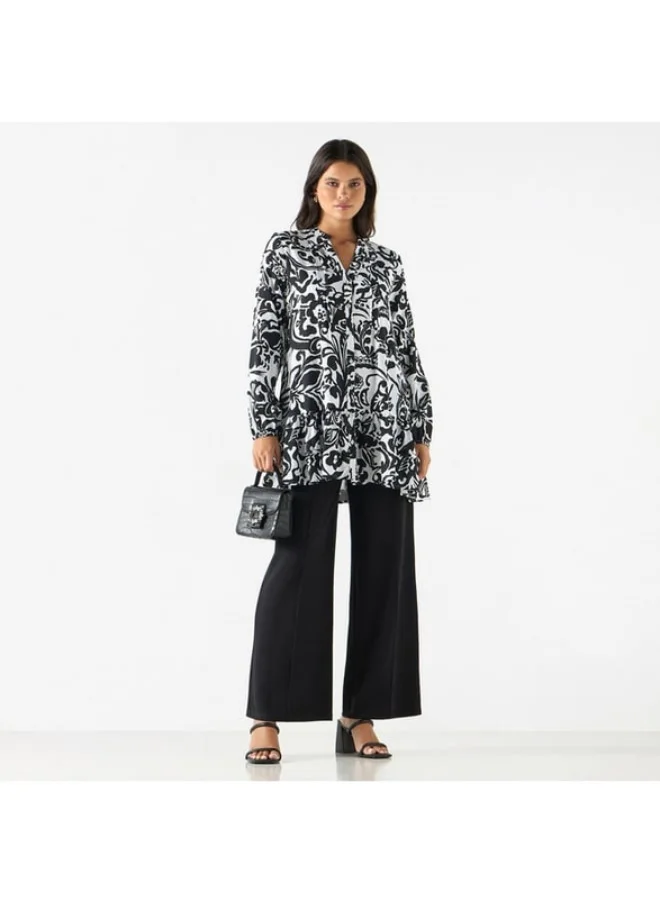 2Xtremz 2Xtremz All-Over Print Tunic with Long Sleeves