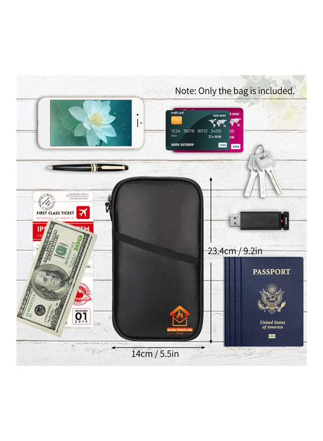 Generic Fireproof and Waterproof Document Bag Silicone Coated Fiberglass Safe Storage Pouch with Zipper Closure Black - Image 5