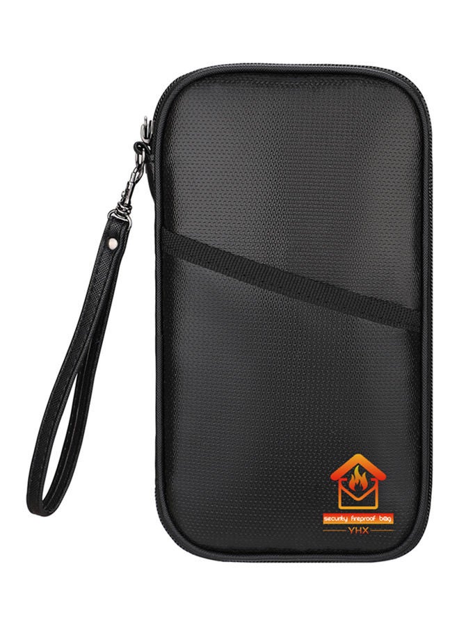 Generic Fireproof and Waterproof Document Bag Silicone Coated Fiberglass Safe Storage Pouch with Zipper Closure Black - Image 1