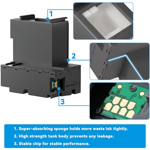 Poschink T04D1 T04D100 Ink Maintenance Box for ET-15000 ET-3750 ET-3760 WF-2860 ET-4760 ET-3850 ET-4850 XP-5100 ET-3710 ET-5150 ET-3830 ET-M1000 ST-3000 ET-M2170 Printers TO4D1/TO4D100/EWMB2/04D1 - Image 4