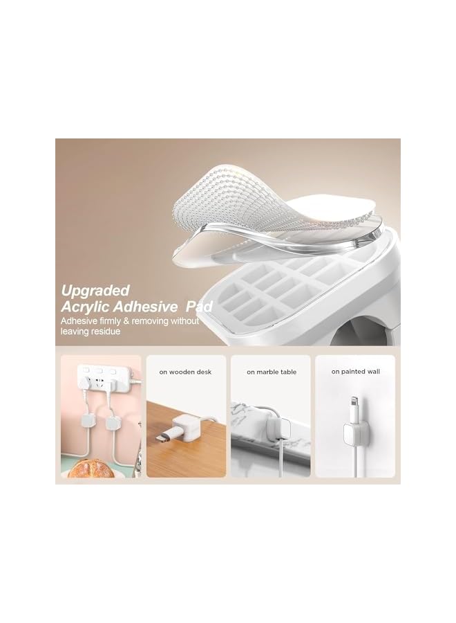 Green Tiger 8pack Magnetic Cord Organizer HolderCord Organizer for Desk Wire Organizer Cable holder clips, Hide or Organize Phone USB Charger Cable,for Home Office Desk Phone Car Wall Desktop Nightstand (White) - Image 3