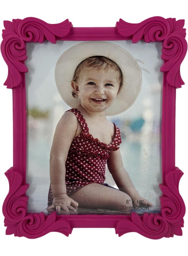 Decorhills DECORHILLS FRAMES & DECOR Plastic Single Photo with Tabletop Wall Mount Display for 6x8 inch Photo Size, Pink , 1-Pc  - Image 1