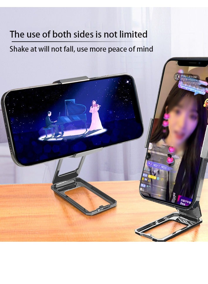 شريط ألومنيوم خلفي حلقة مزدوجة قفل قفل الهاتف المحمول الكسول حامل مع كل الهواتف المحمولة - Image 2