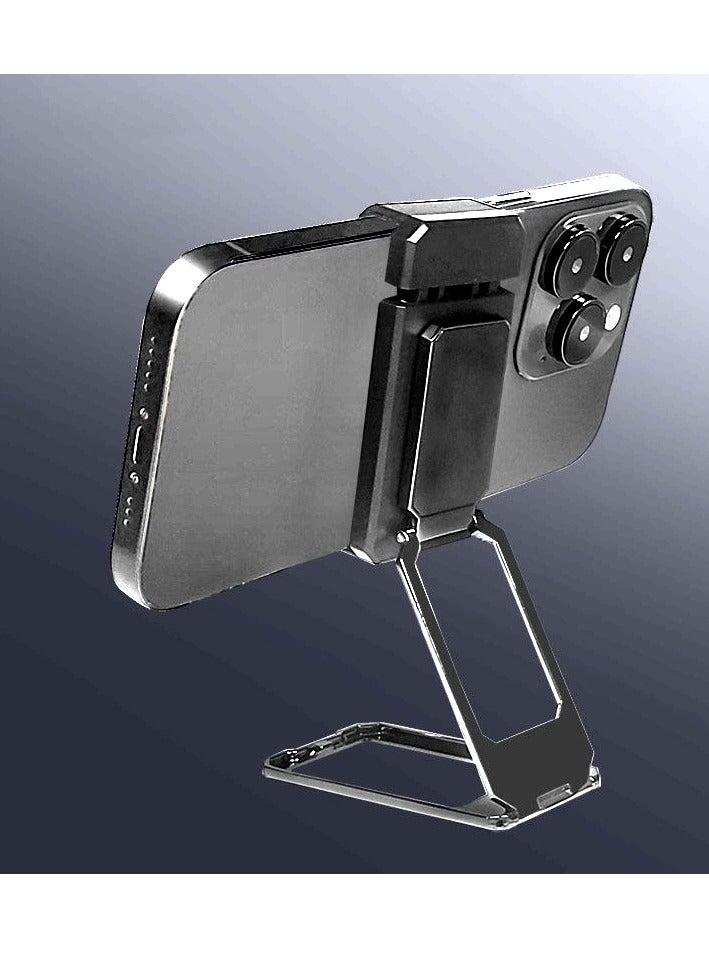 شريط ألومنيوم خلفي حلقة مزدوجة قفل قفل الهاتف المحمول الكسول حامل مع كل الهواتف المحمولة - Image 1