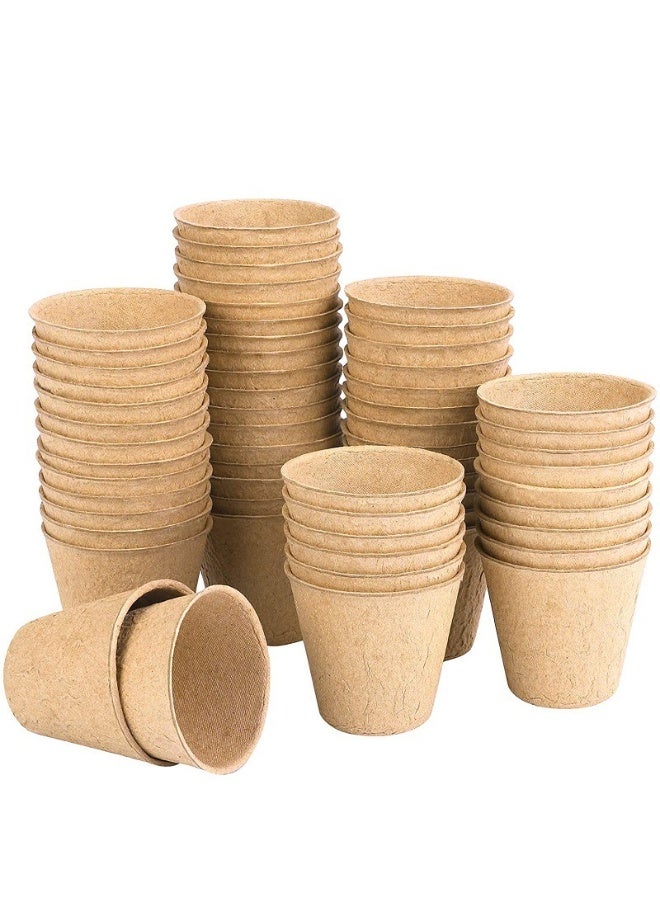 50PCS أواني الخث البذور البداية صديقة للبيئة تعزيز التهوية مع علامات النبات للمنزل - Image 1
