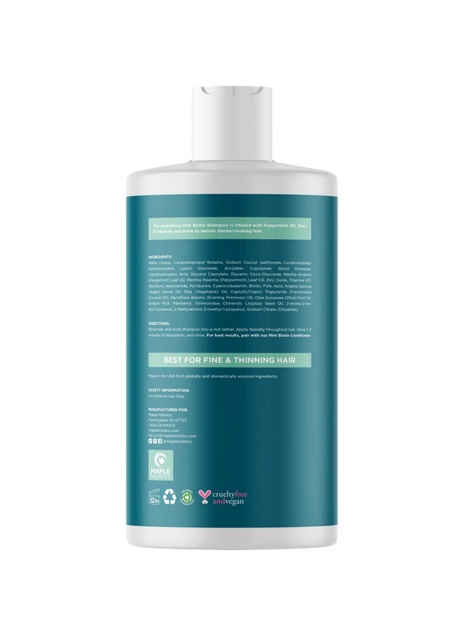 Volumizing Biotin Shampoo For Thinning Hair - Thin Hair Shampoo With Peppermint Argan And Essential Oils For Hair Care - Vegan Sulfate Free Shampoo For Damaged Dry Hair Paraben And Cruelty Free (Mint) - pzsku/ZABD17963265430A8A289Z/45/_/1725286920/ecbe0647-2433-4ccf-ae3c-8899991f8f80