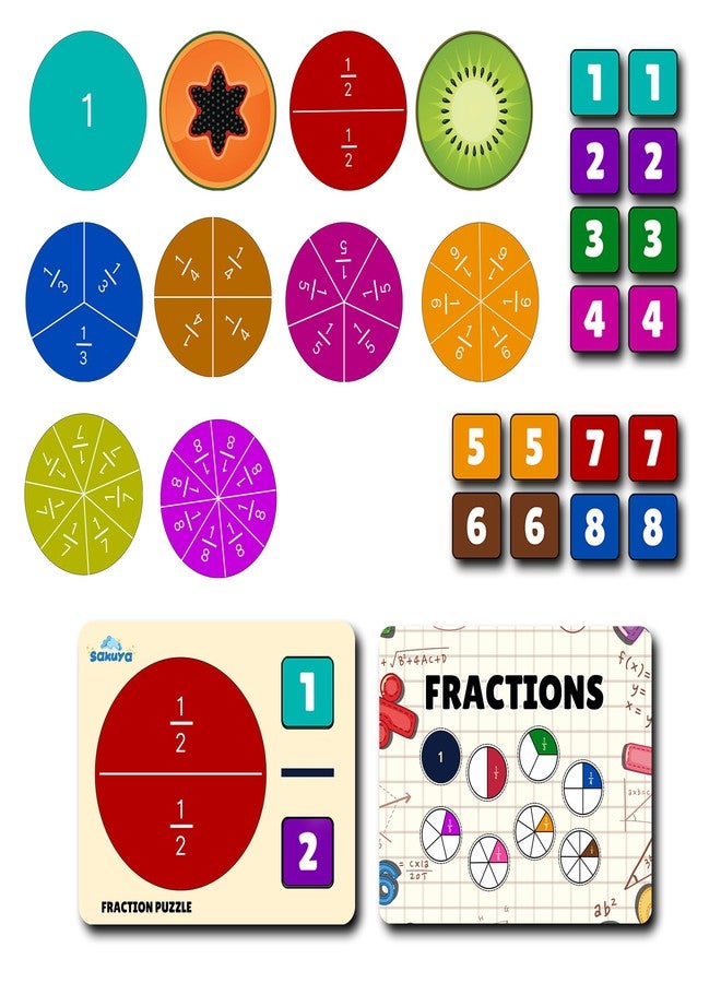 Sakuya Fraction Puzzle Learning Toy for Kids | Hands-On Math Manipulative | Visual Fractions & Part-Whole Concepts | Early Learning, Homeschool, Classroom Use | STEM Educational Math Toy - Image 1